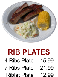 RIB PLATES 4 Ribs Plate 7 Ribs Plate Riblet Plate 15.99 21.99 12.99
