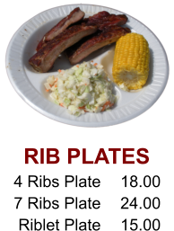 RIB PLATES 4 Ribs Plate 7 Ribs Plate Riblet Plate 18.00 24.00 15.00